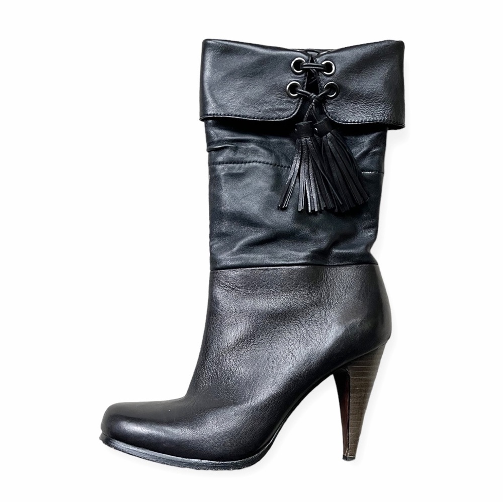 Coach Womens Legra Ankle Boots Booties Black Stacked Heel Tasseled, sz 7B - Picture 9 of 16